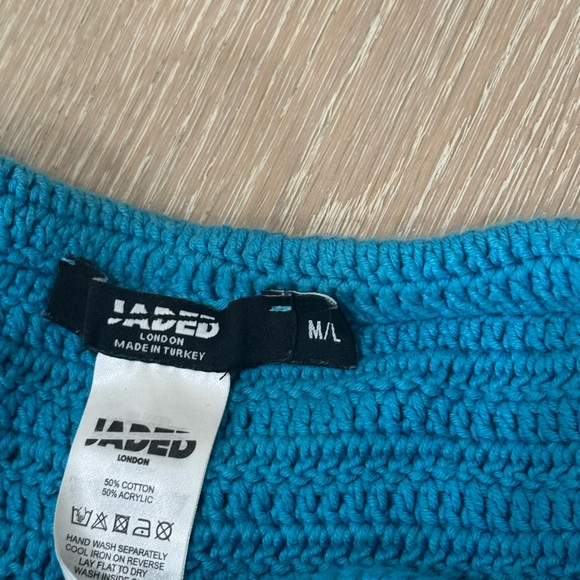 Jaded London Teal and Orange Crochet Shorts - Picture 2 of 2